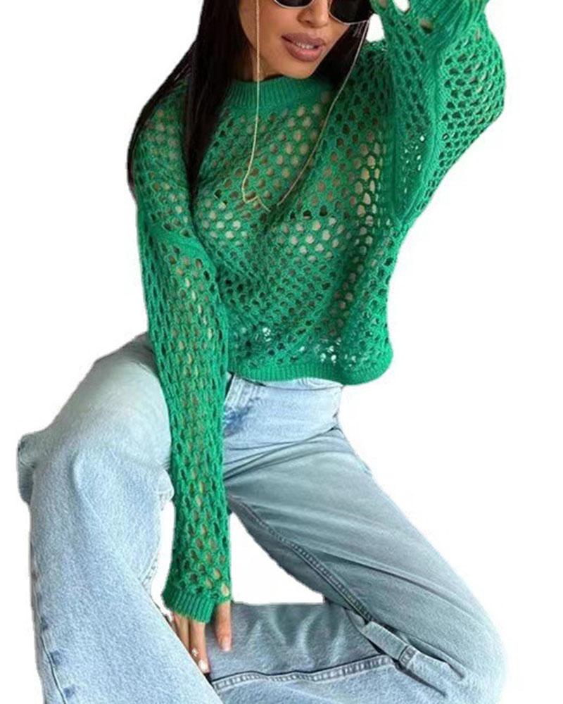 See Through My Body Crochet Oversized Sweater