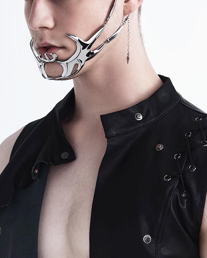 Futuristic Metallic Face Mask