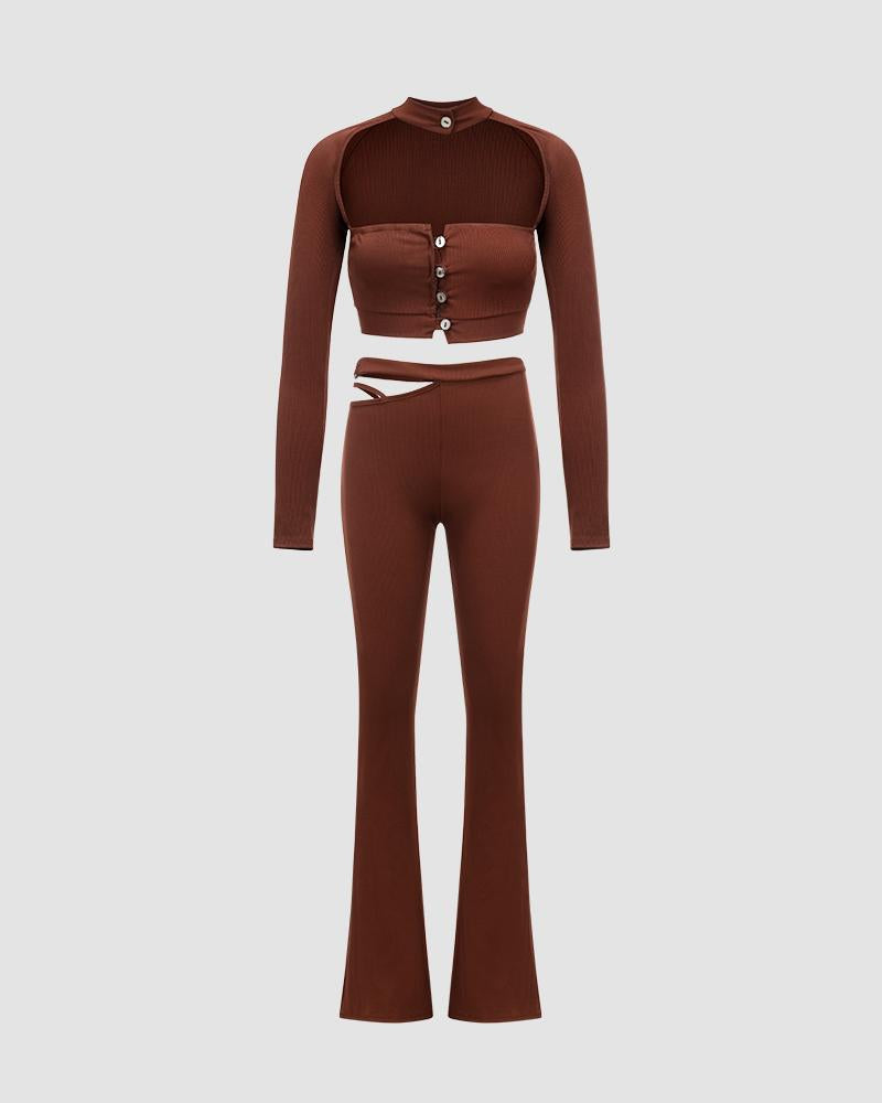 Carob Tube Three-Piece Coord