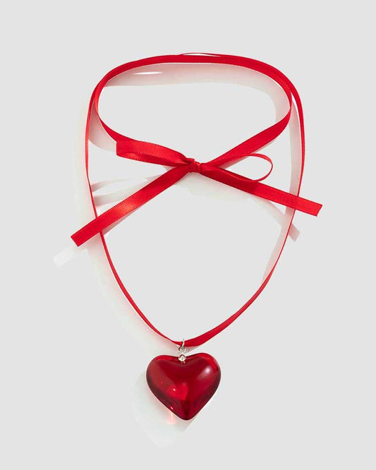 Heart Mould Wrap Silk Necklace