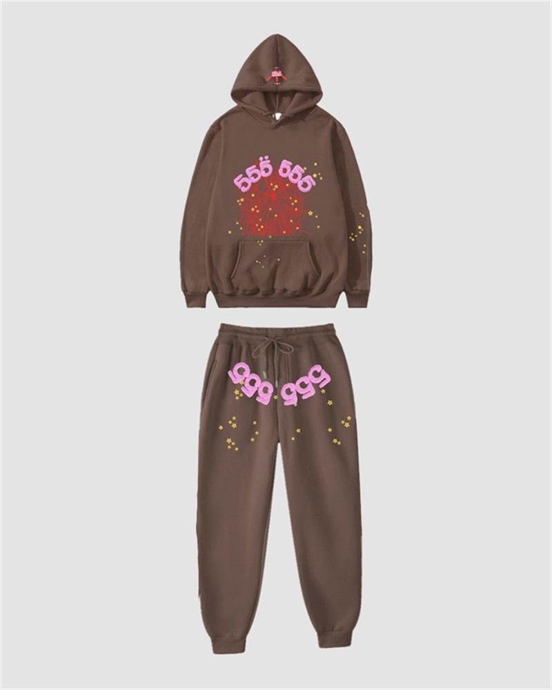 555 Spider Print Hoodie Coord Set