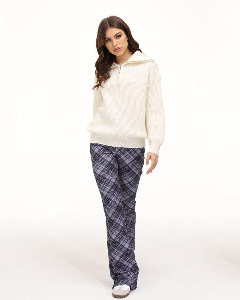 Bounty High Waisted Plaid Trousers