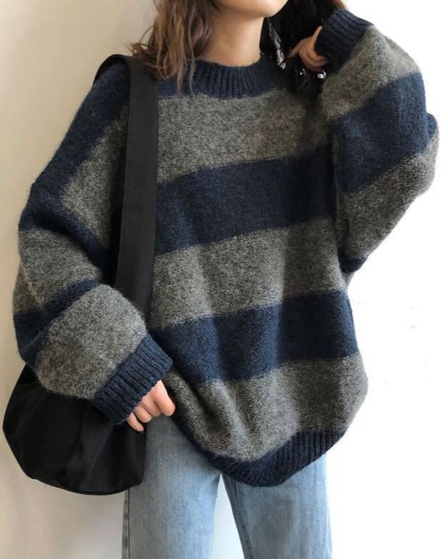 Jacquine Stripe Oversized Jumper