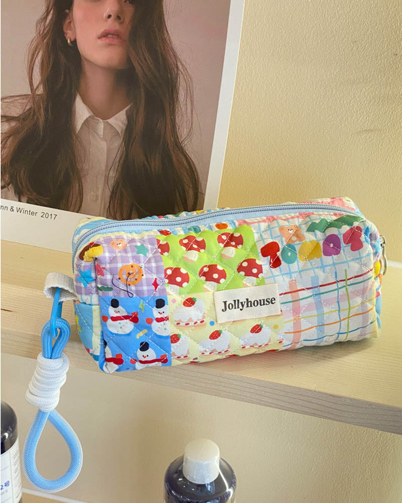 Nostalgic Quilted Pencil Case