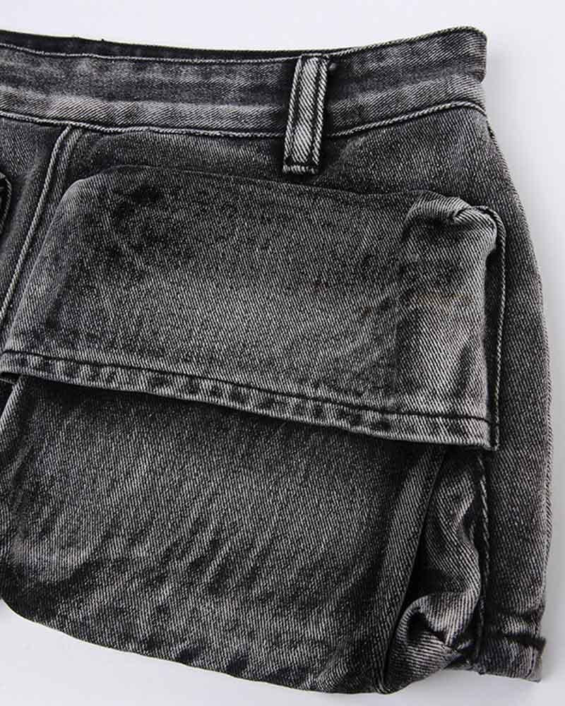 Dark Grunge Denim Skirt