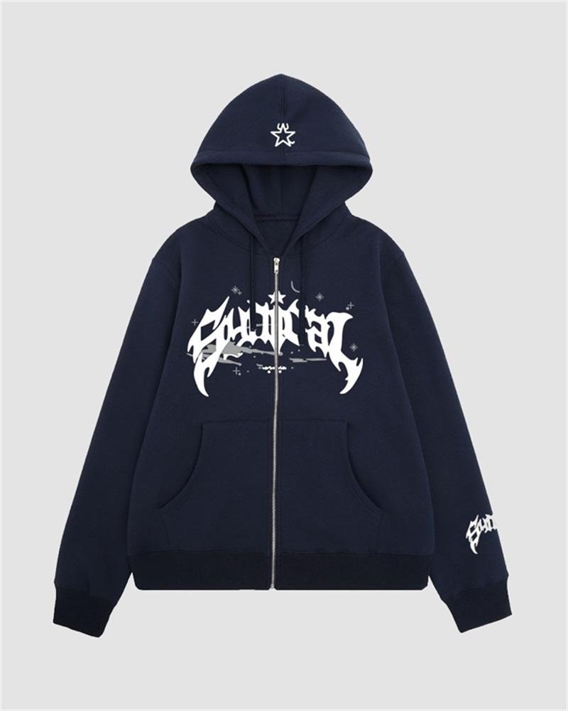 Gothic Letter Print Hoodie