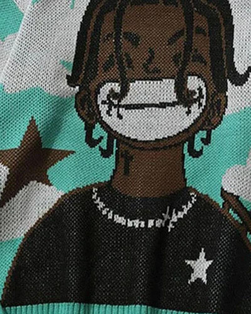 Hip Hop Anime Graphic Sweater