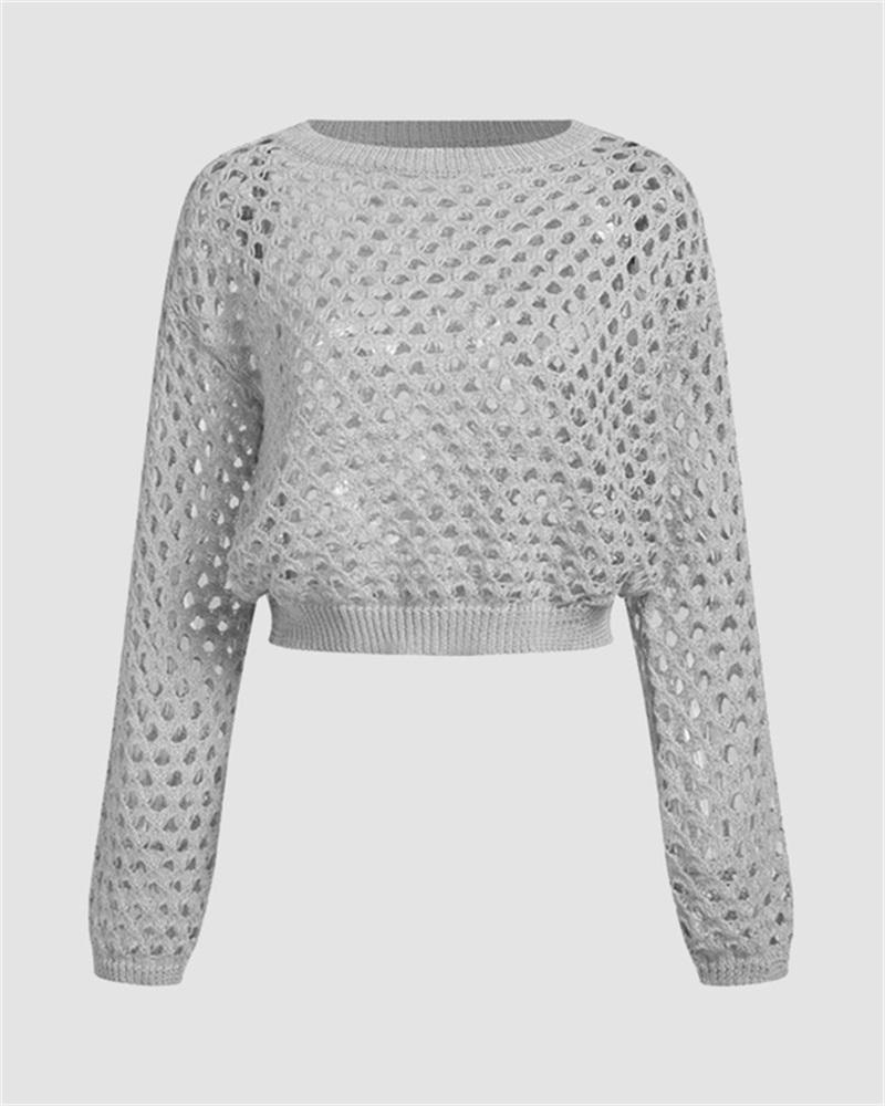 See Through My Body Crochet Oversized Sweater