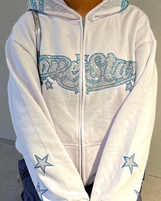 Lone Star Rhinestone Printing Hoodie