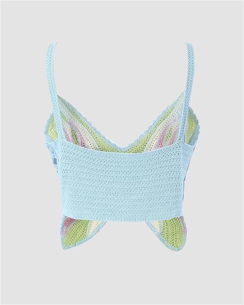 Spring Butterfly Crochet Cami Top