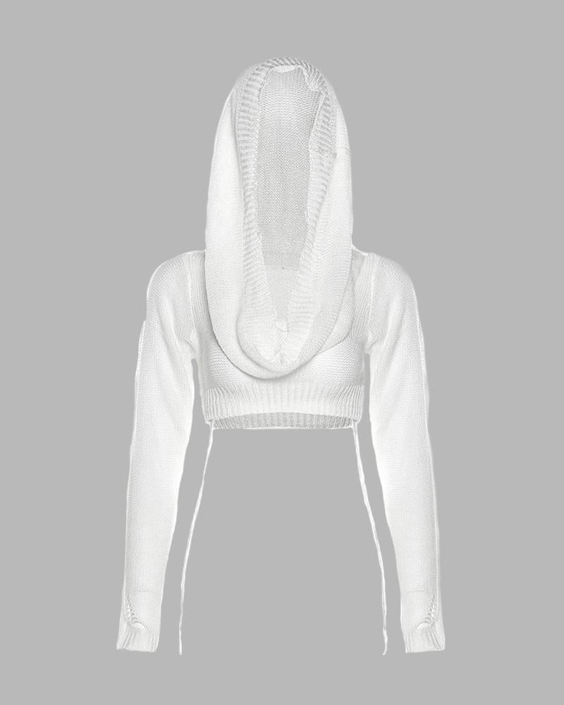 Deserted Wanderer Long Sleeves Knit Hoodie