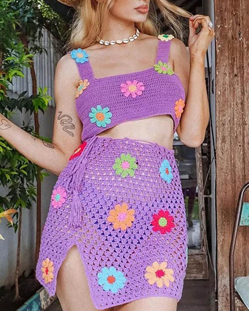 Summer Flowers Crochet Coord Set