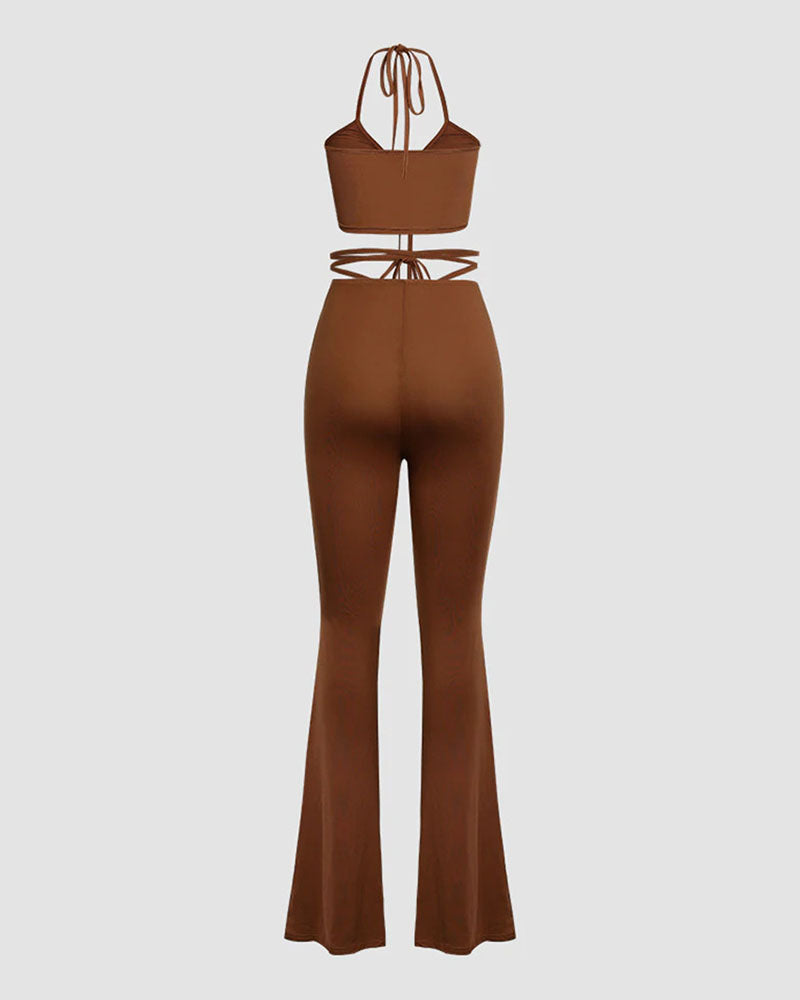 Chestnut Sunbath Halter Coord