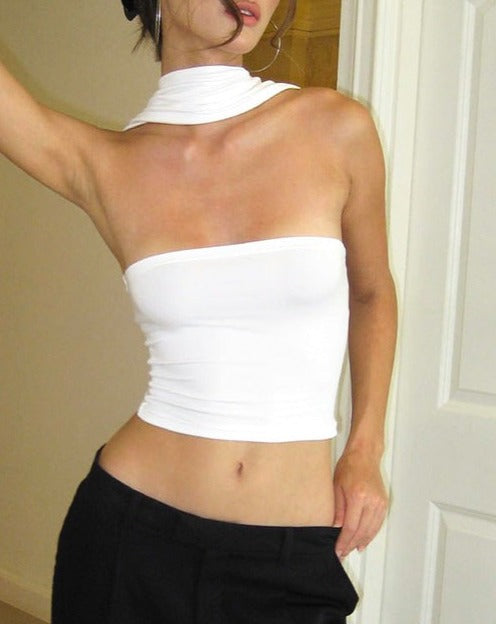 Bribe Tube Top with Neck Accent