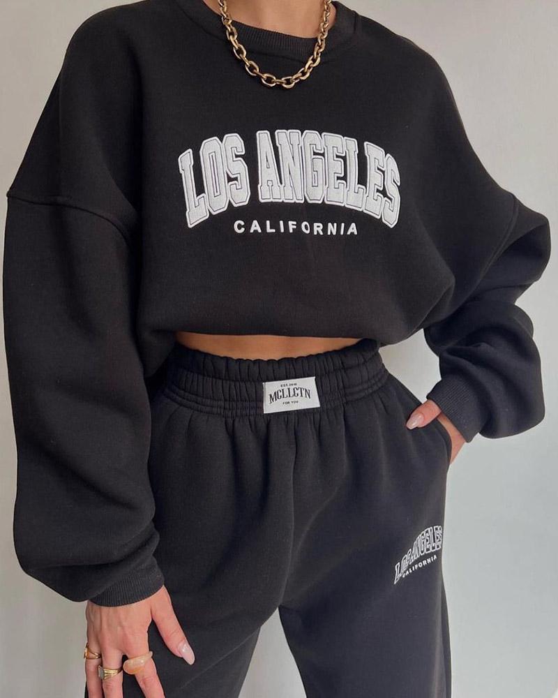 LOS ANGELES Fleece Tracksuit Set