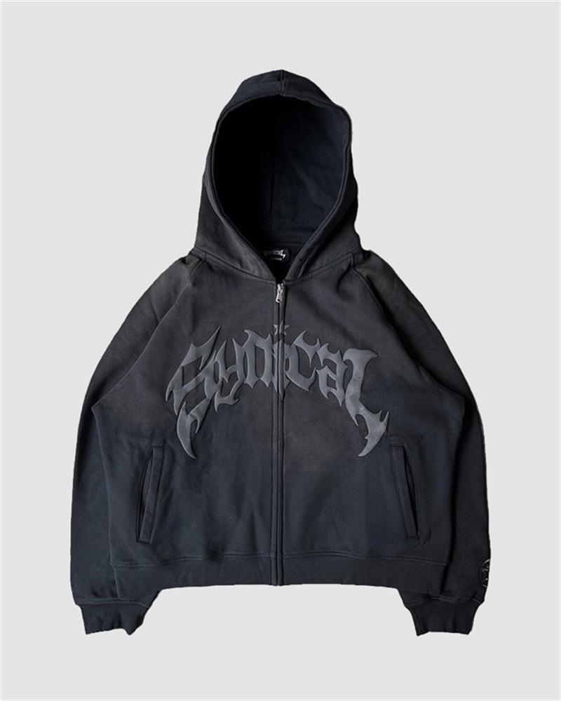 Gothic Star Zip Up Hoodie