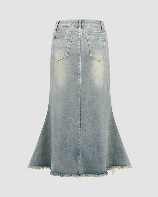 Sageborn Maxi Denim Skirt