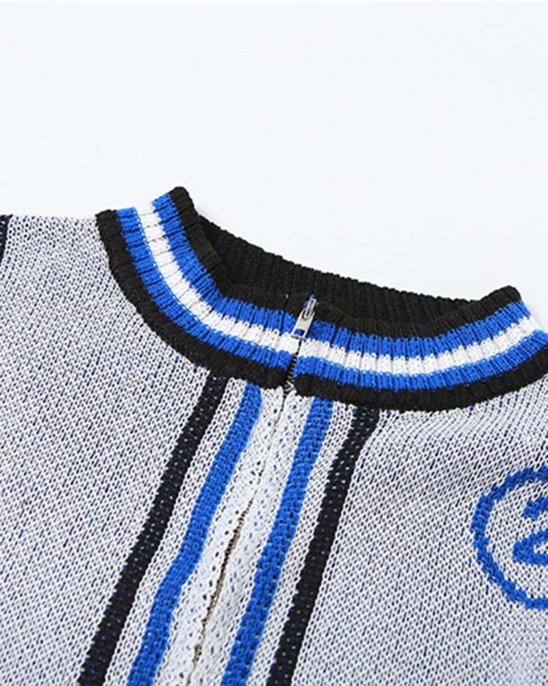 Racing Club Cardigan & High-Waist Skirt Coord Set