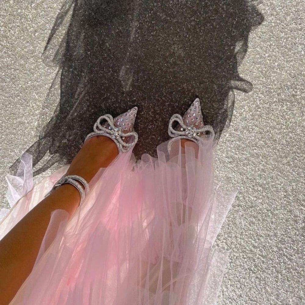 Showstopper Double Bow Crystal Embellished Heels