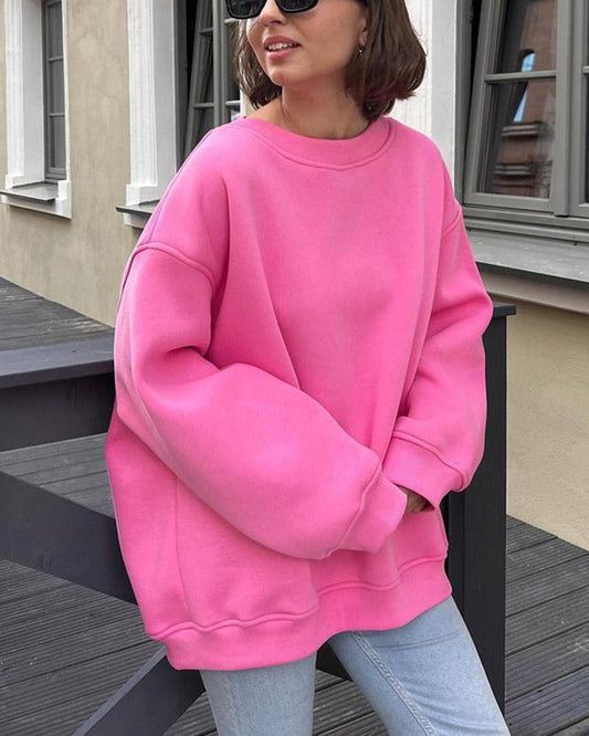 Soild Color Crew Sweatshirt