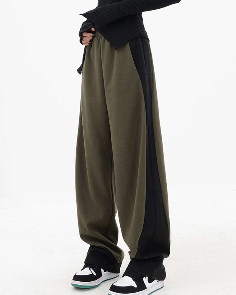 Patchwork Contrasted Casual Pants