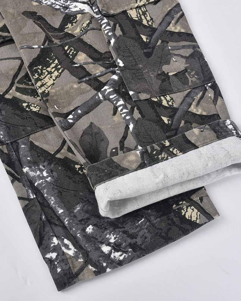 Camouflage High Waist Cargo Pants