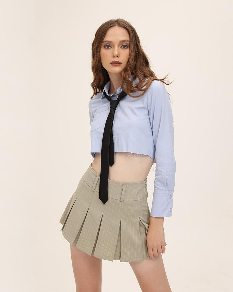 Intrepid High Waisted Pleated Skirt