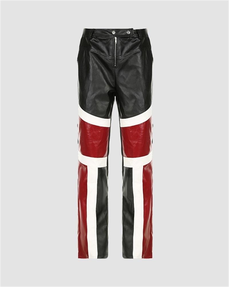 Red Crossings PU Pants