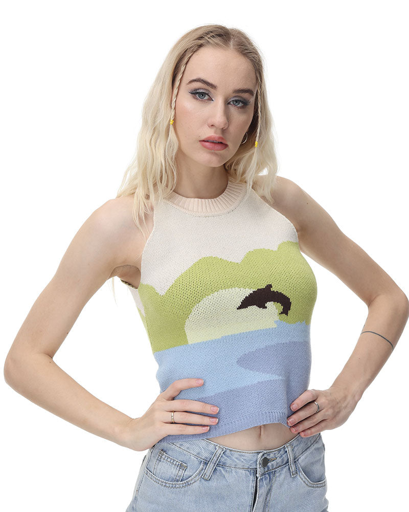 Whale of a Time Knit Top