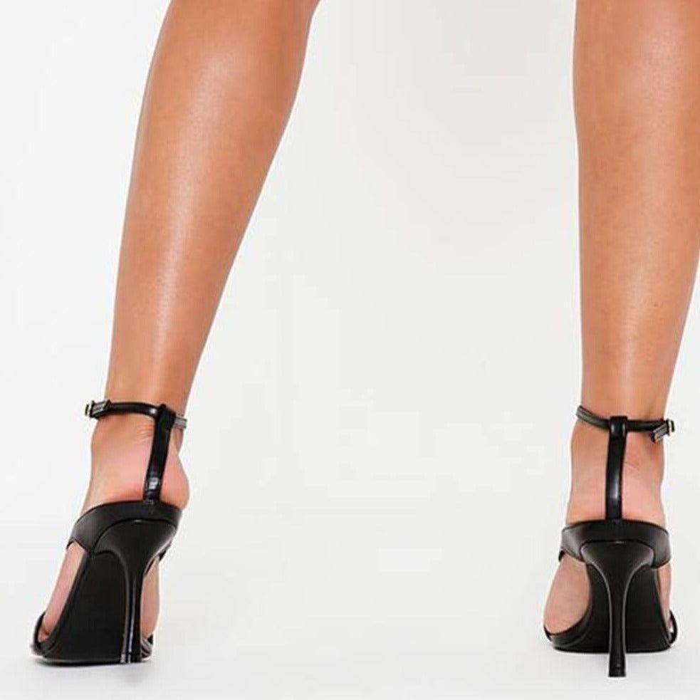 Midnight Square Toe Stiletto Heel Sandals