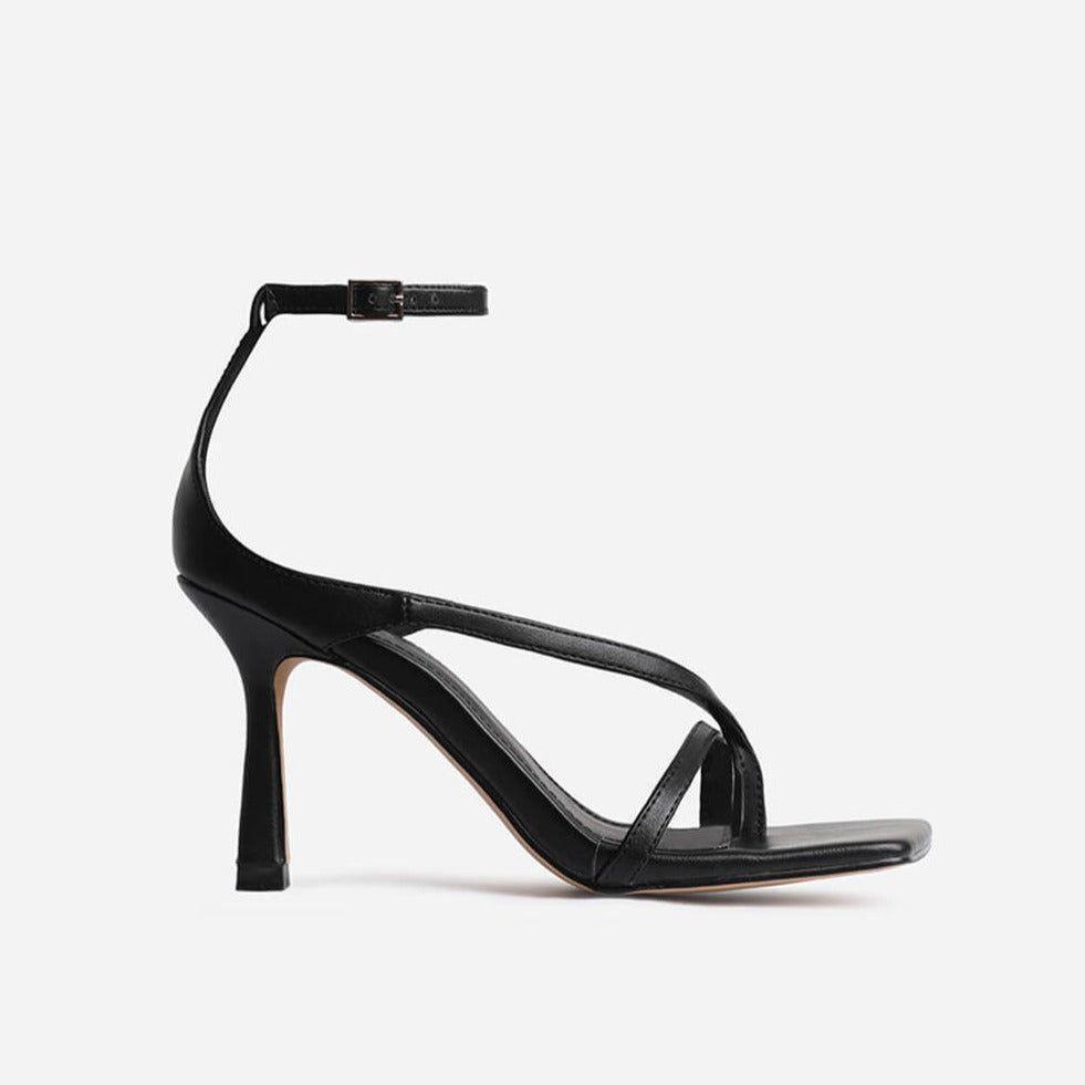 Midnight Square Toe Stiletto Heel Sandals