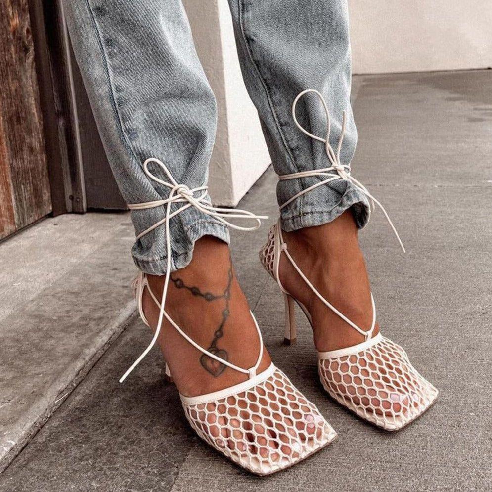 Controversial Square Toe Mesh Sandals