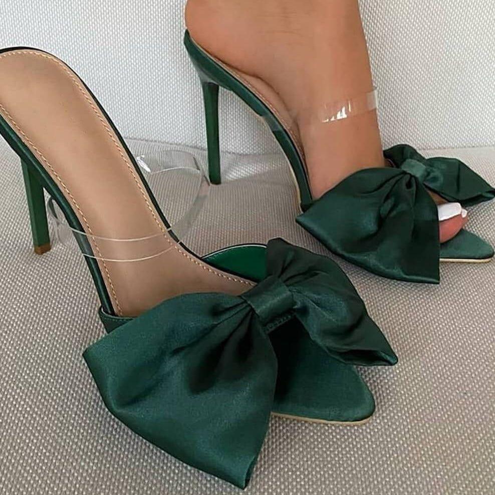 Longshot Big Bow Satin Stiletto Heels