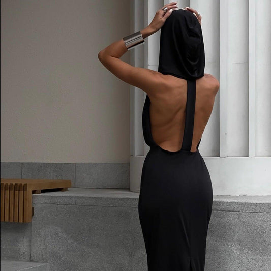 Utopia Hooded Backless Maxi Dress