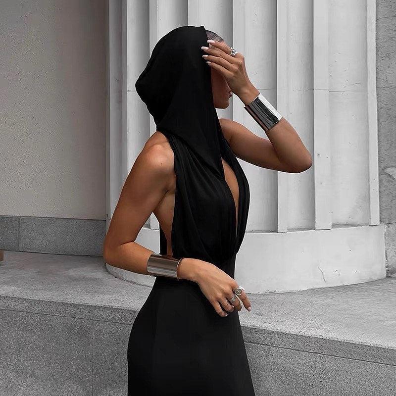 Utopia Hooded Backless Maxi Dress