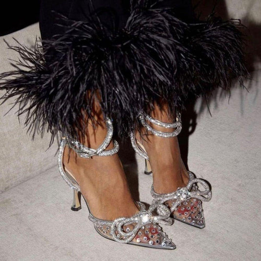 Showstopper Double Bow Crystal Embellished Heels