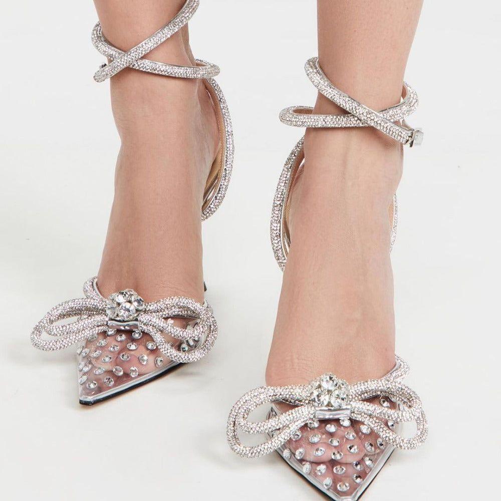 Showstopper Double Bow Crystal Embellished Heels