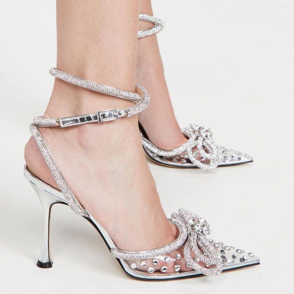 Showstopper Double Bow Crystal Embellished Heels