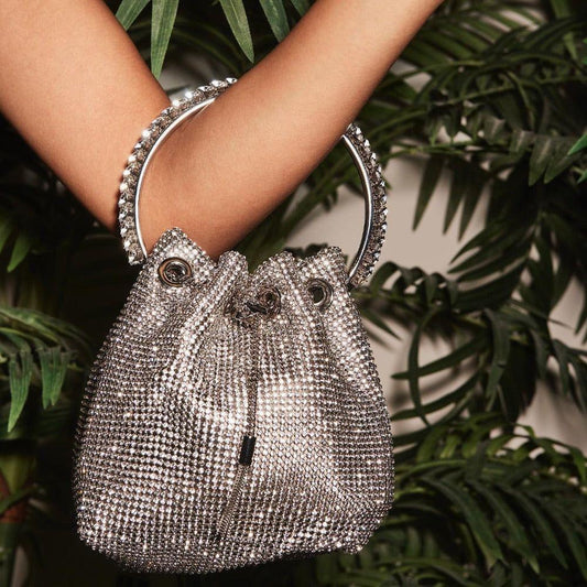 Splendor Crystal Handle Tassel Diamond Bag