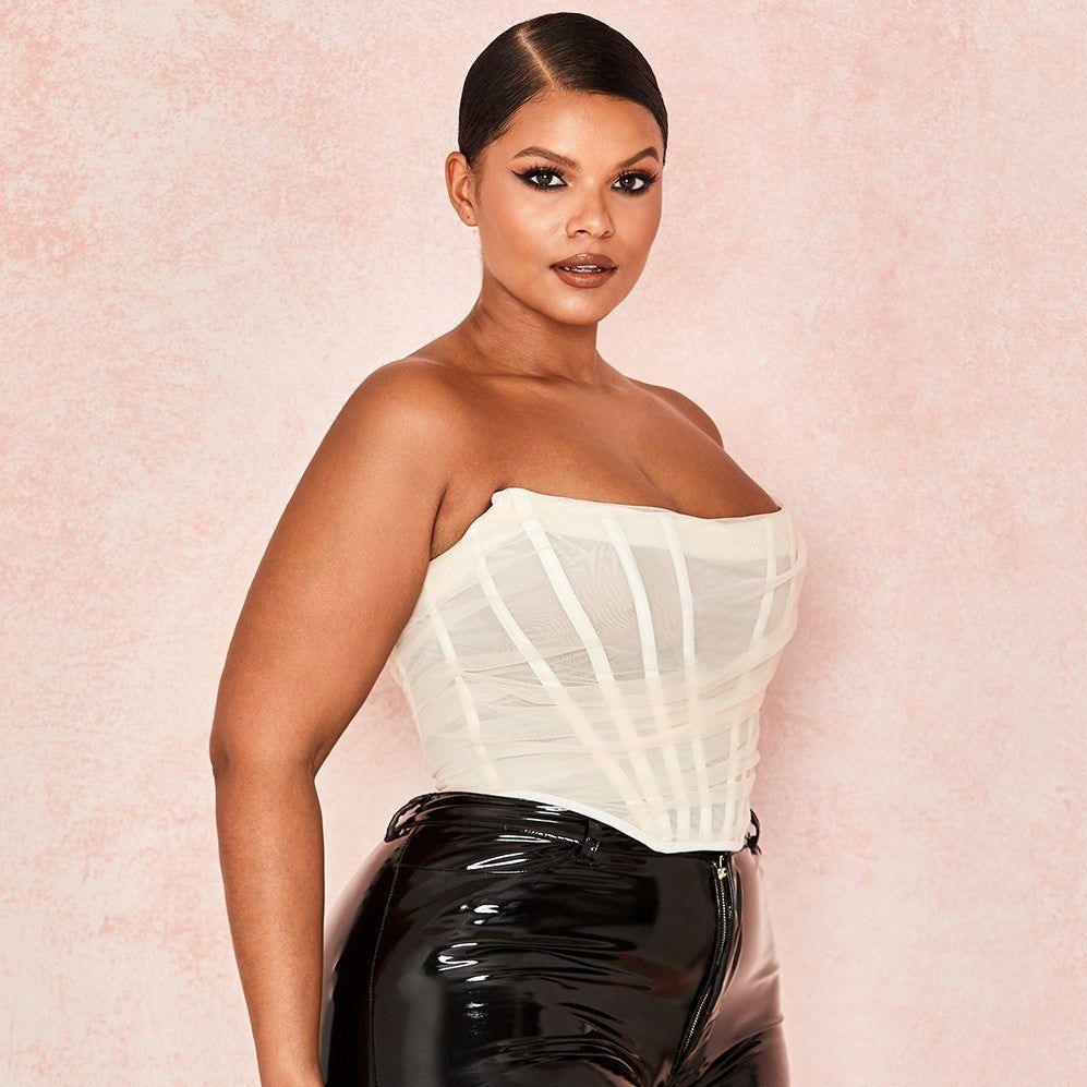 Voxy Mesh Corset Crop Top