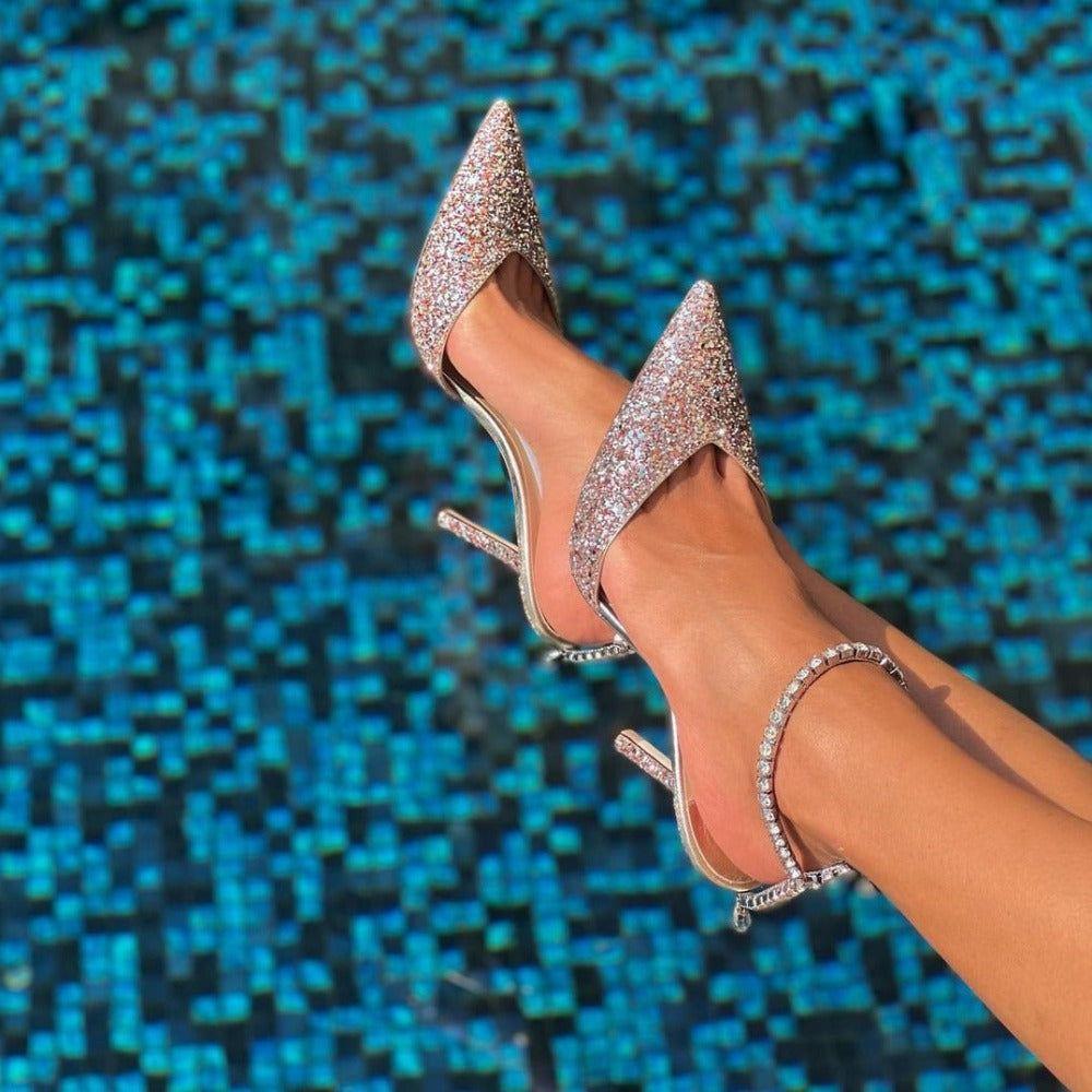 Bling Bling Crystal Sparkle Jewelry Heels