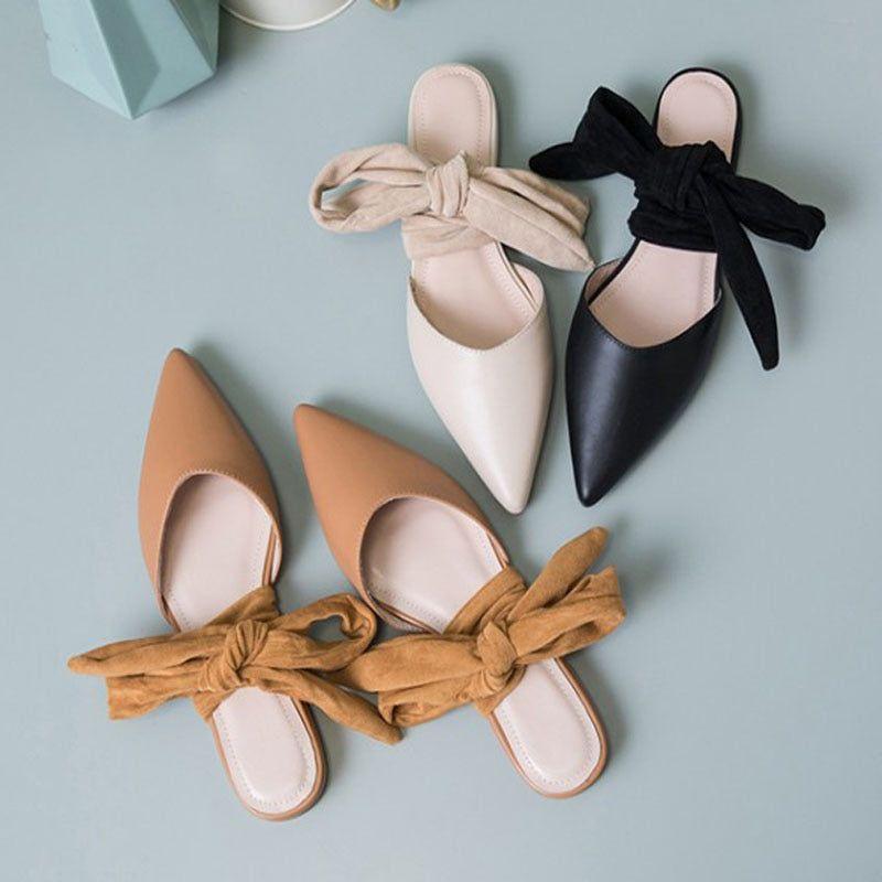 Dorrin Ankle Bow Tie Slippers