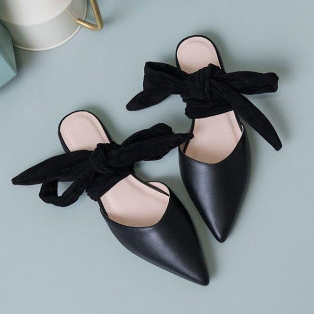 Dorrin Ankle Bow Tie Slippers