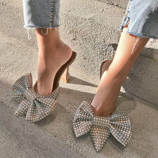 Stefanie Oversized Diamond Bow Heels