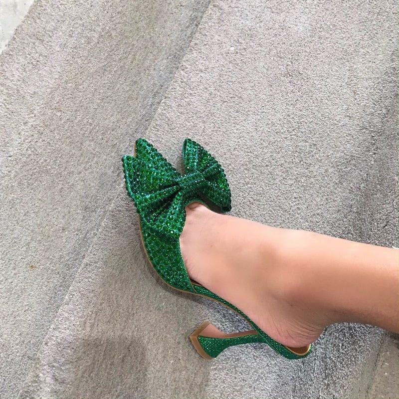 Stefanie Oversized Diamond Bow Heels