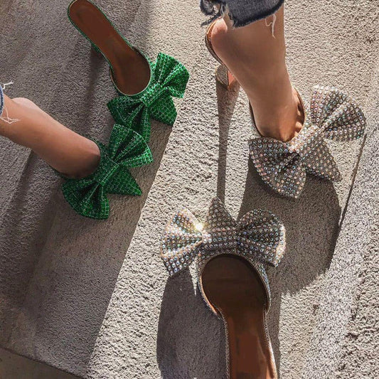 Stefanie Oversized Diamond Bow Heels