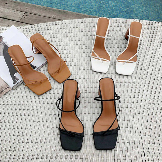 Ellington Square Toe Slip-On Heeled Sandals