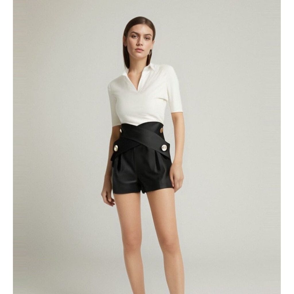 The Alexis High Waist Asymmetrical Shorts - Multiple Colors