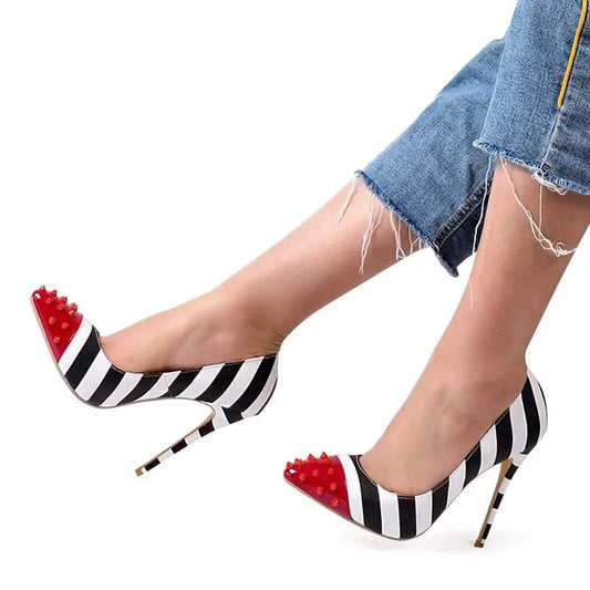 The Waldorf Studded High Heel Stiletto Pumps