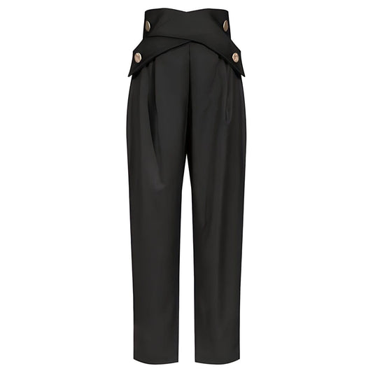 The Alexis High Waist Asymmetrical Trousers - Multiple Colors